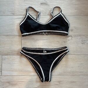Cupshe Black and White Bikini Set